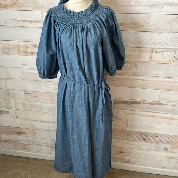 NWT J. Crew size M denim dress in chambray - Picture 4 of 11